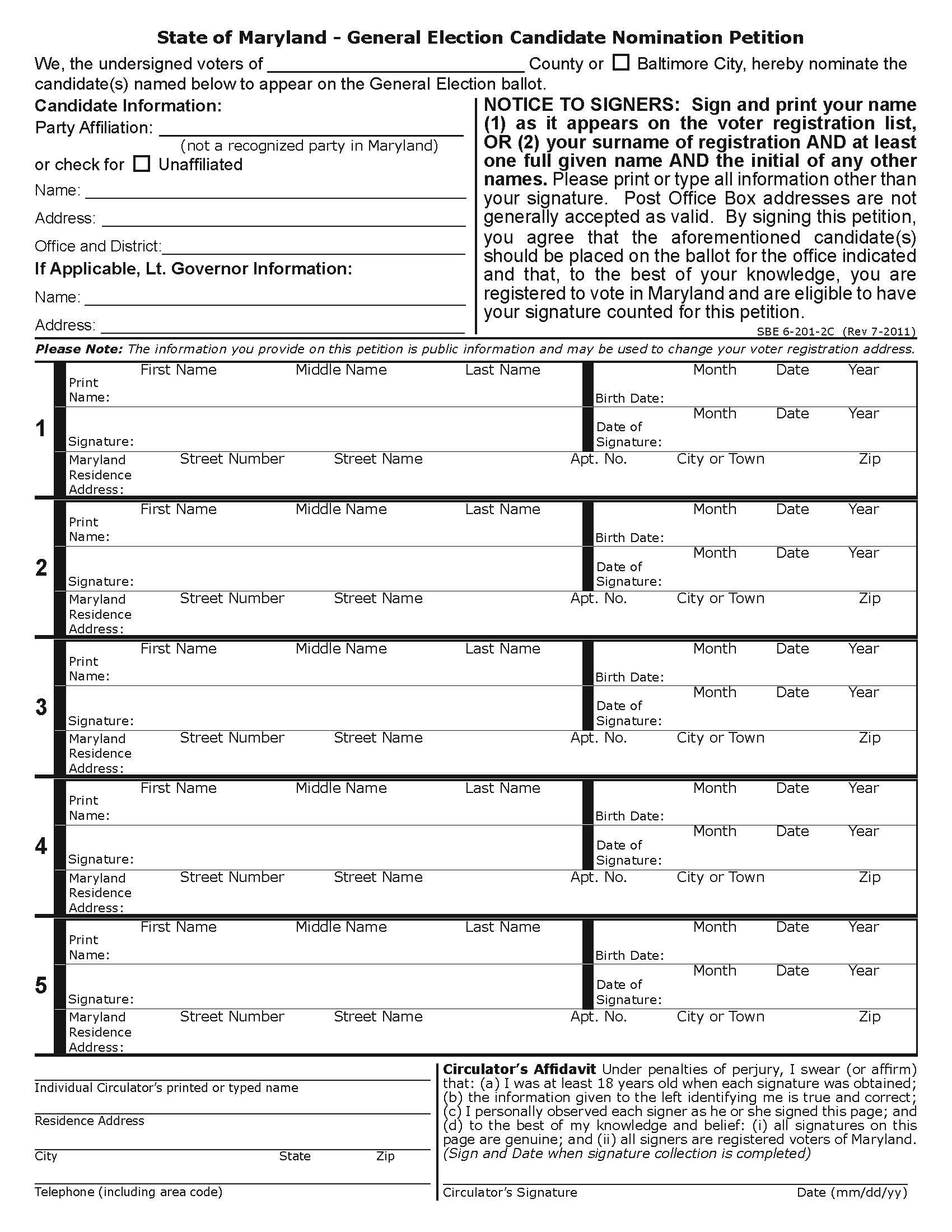 candidate support form