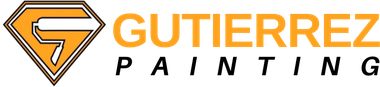 A logo for gutierrez painting with a diamond in the middle