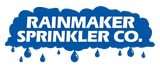 Rainmaker Sprinkler Ponca City, OK The logo for rainmaker sprinkler co. is a blue cloud with rain drops coming out of it.