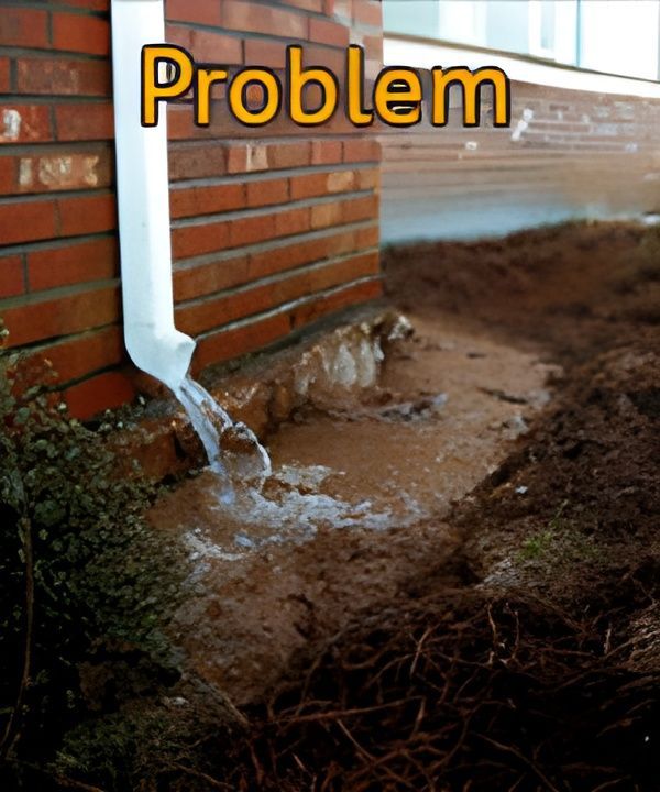 A picture of a drain with the word problem on it