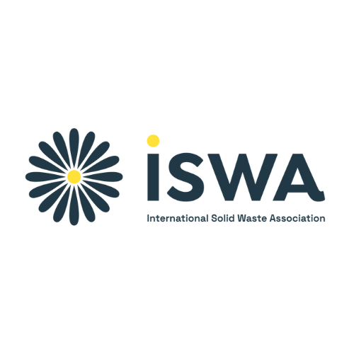 The logo for the international solid waste association has a flower on it.