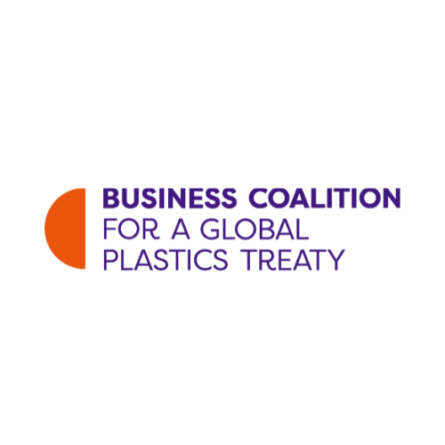The logo for the business coalition for a global plastics treaty.
