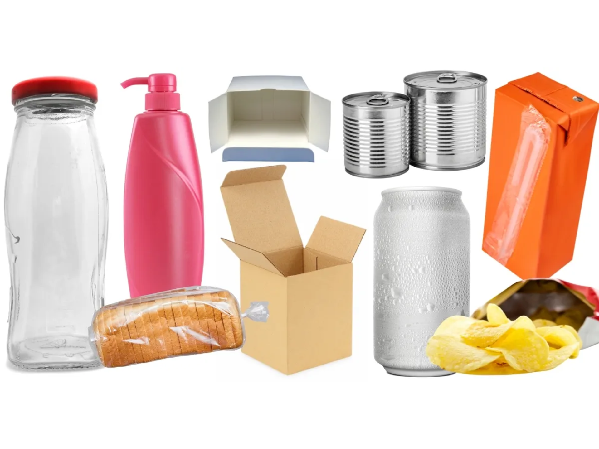 A bunch of different types of containers and cans