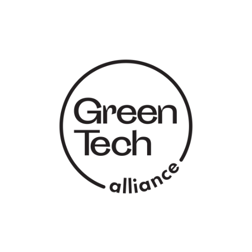 A black and white logo for green tech alliance.