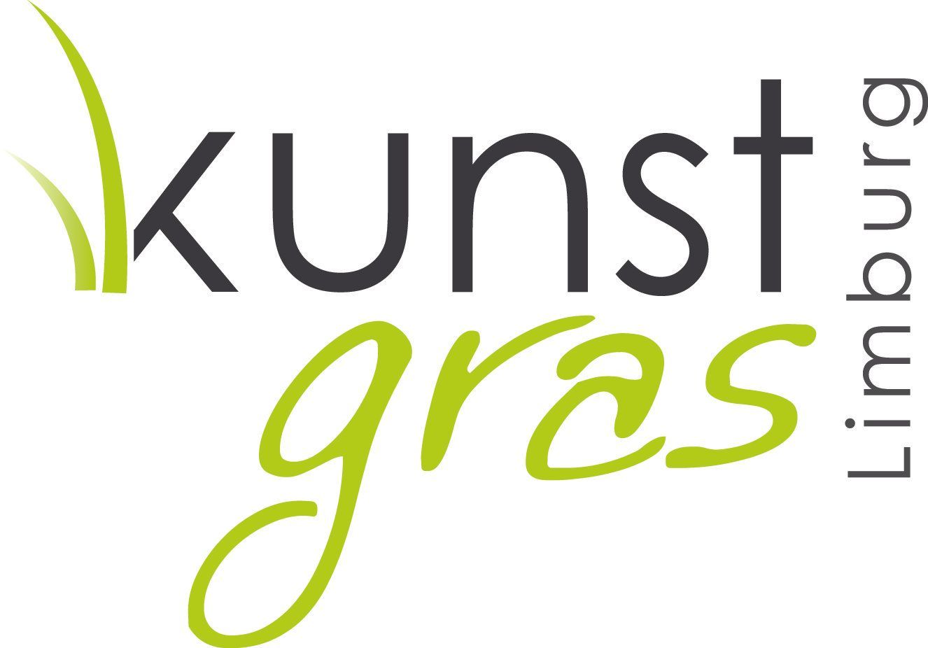 Een groen en zwart logo voor kunst gras limburg