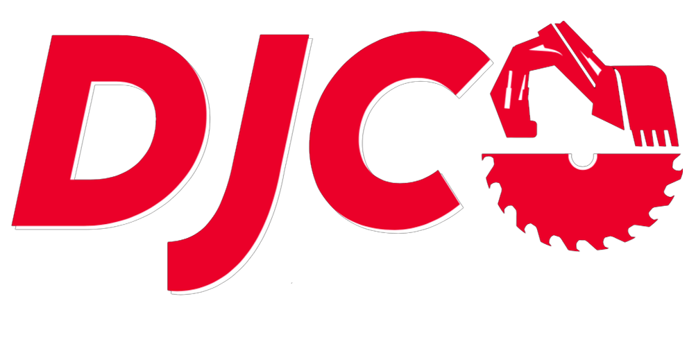 un logo rouge et blanc pour la société DJCO Construction