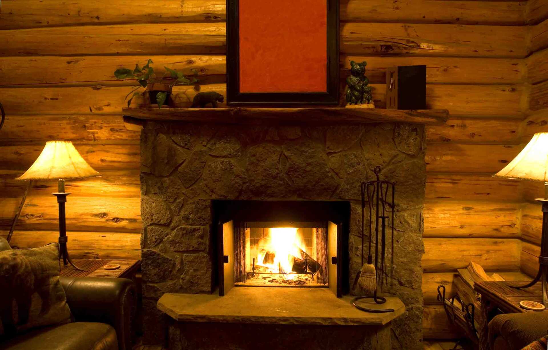 Wooden House Fireplace — Rochester, NY — American Masonry & Chimney Corp
