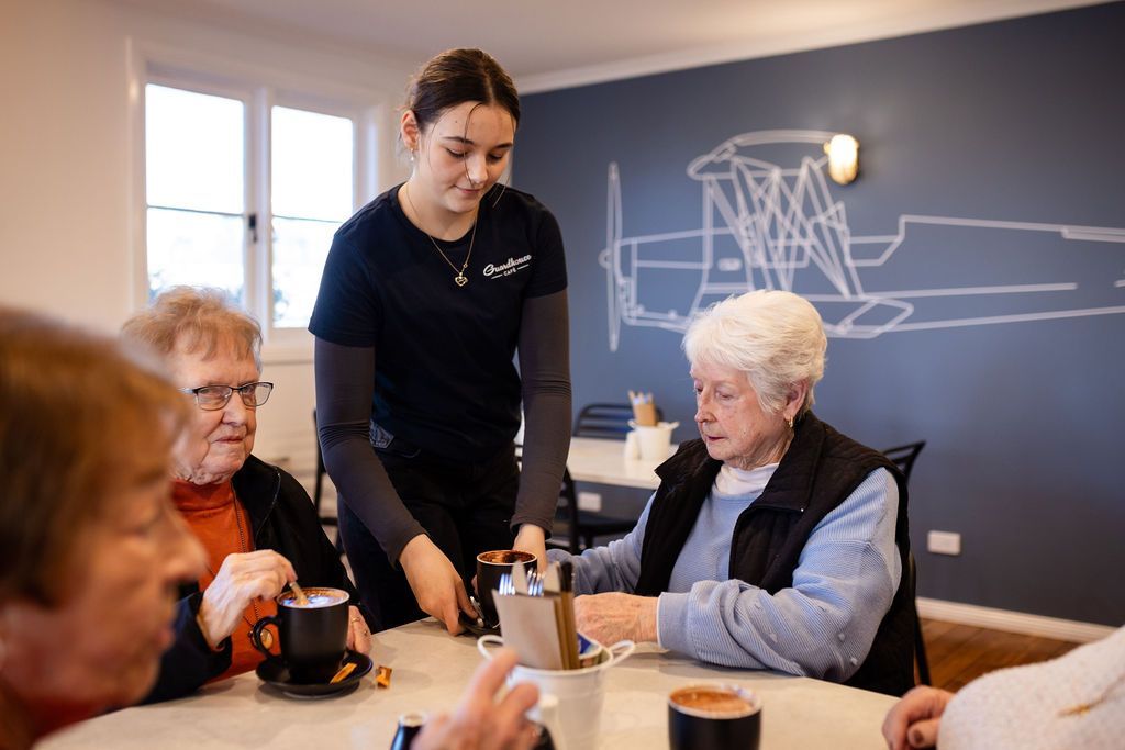 Women serving coffee