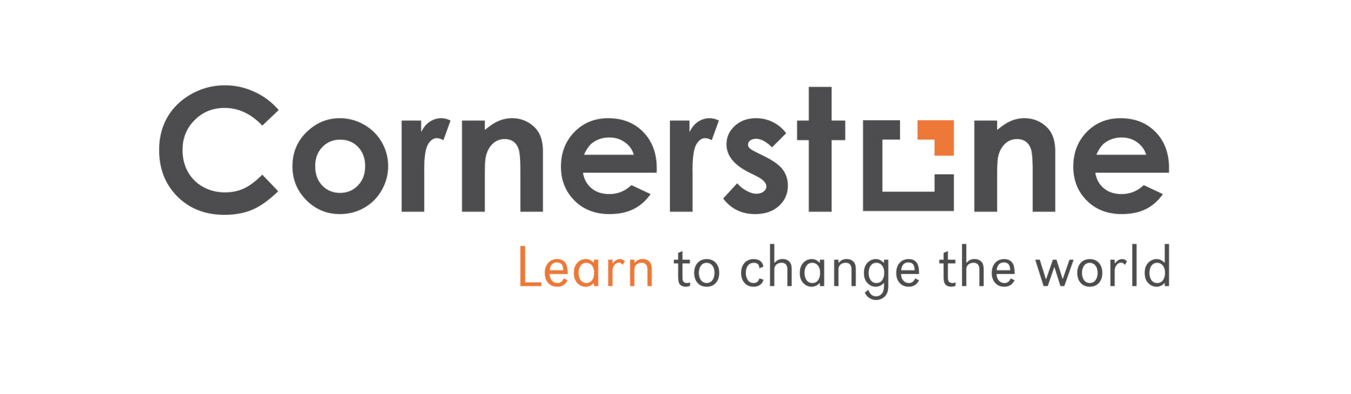The logo for cornerstone learn to change the world