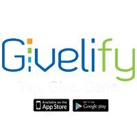 The givelify logo is available on the app store and google play.