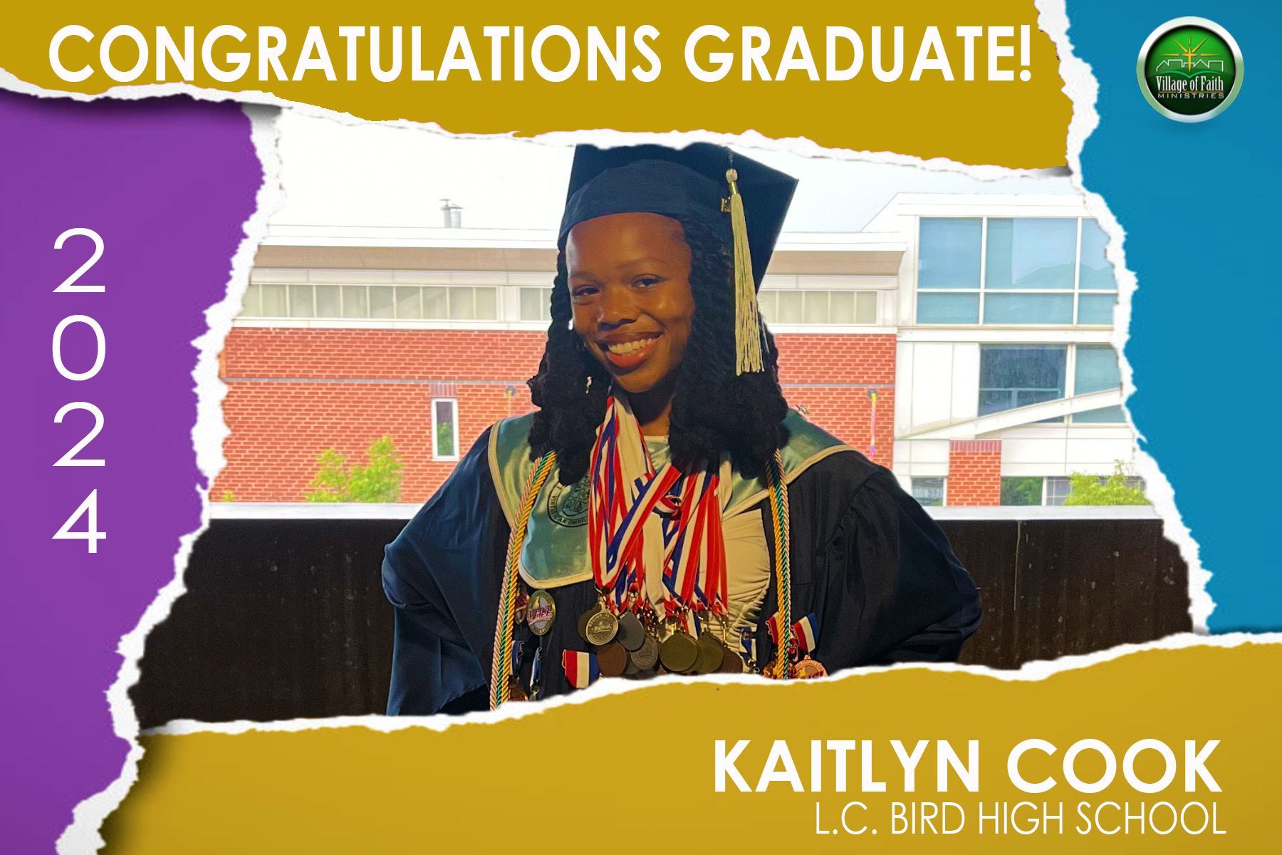 A picture of a graduate from lc bird high school