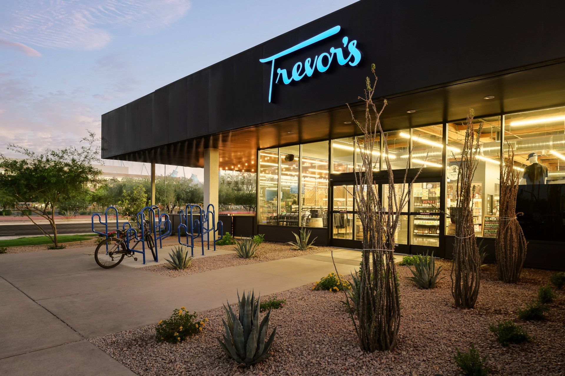 Bike rack outside Trevor's liquor on East McDowell Road Scottsdale Arizona