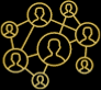 a group of people are connected to each other in a network .