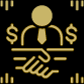 a man in a tie is shaking hands with a dollar sign .