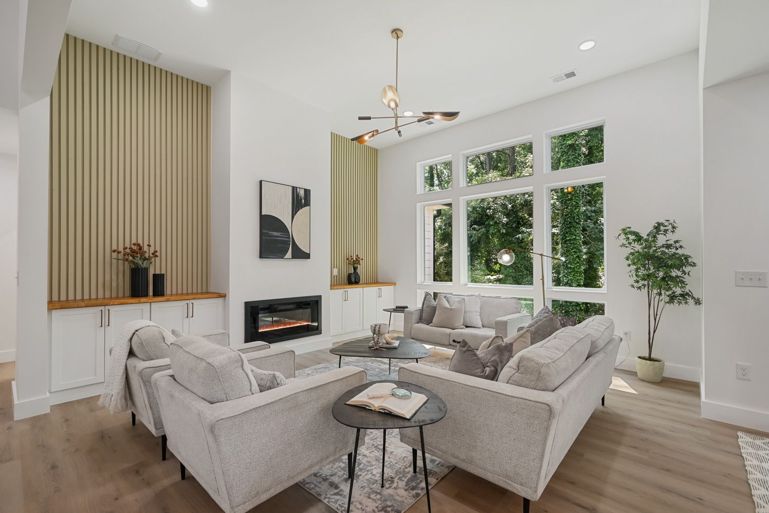 Beautiful Atlanta, Georgia living room filled with furniture and a fireplace shoot by Craig Westerman and Hometrack team.