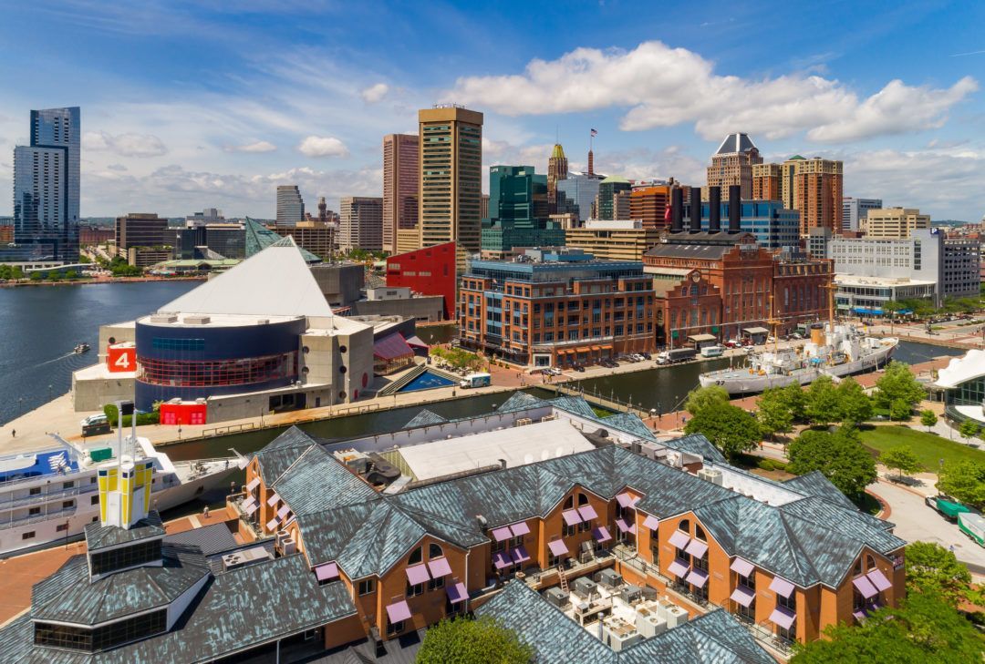 Aerial drone shoot of Baltimore, Maryland by Craig Westerman.