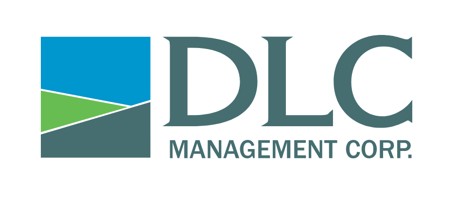 The logo for dlc management corp. is blue and green