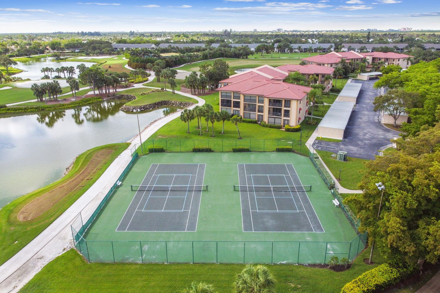 Fort Myers beautiful drone shot tennis courts and shore line by Craig Westerman