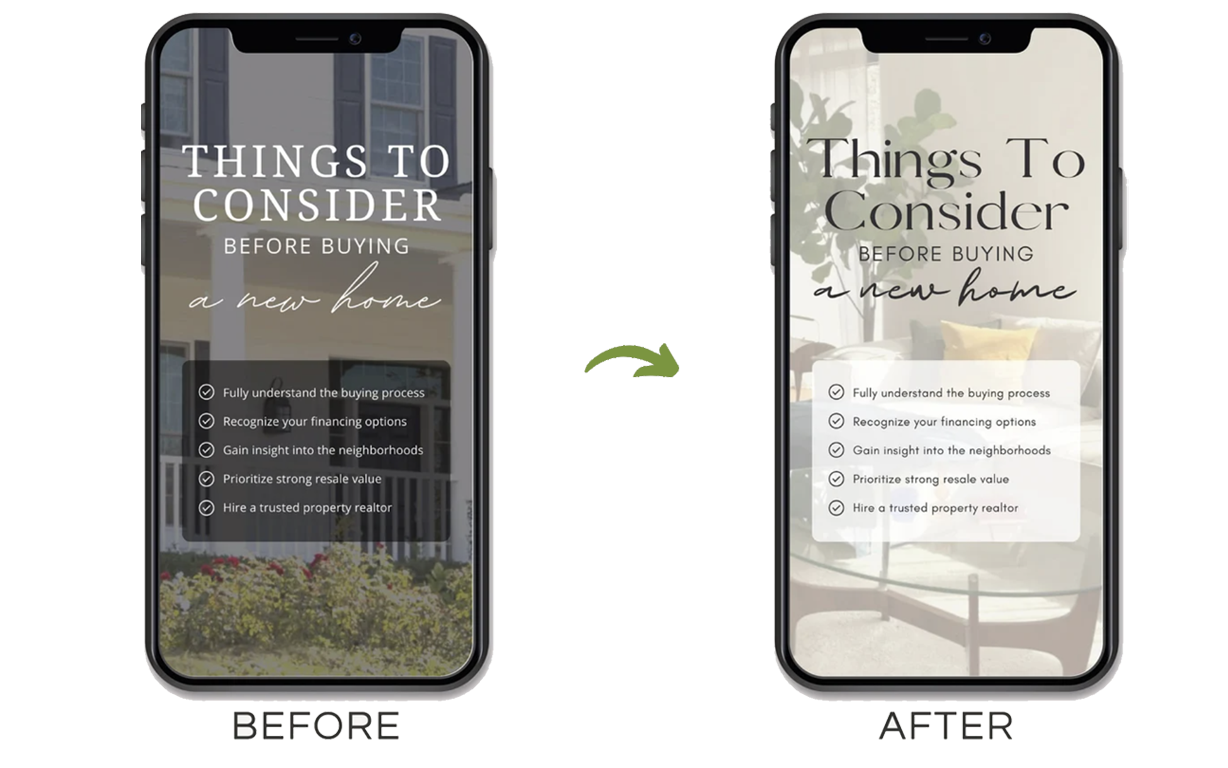 UPDATE DESIGN, TEXT, AND BACKGROUND INSTANTLY - INSTAGRAM REELS FOR REAL ESTATE