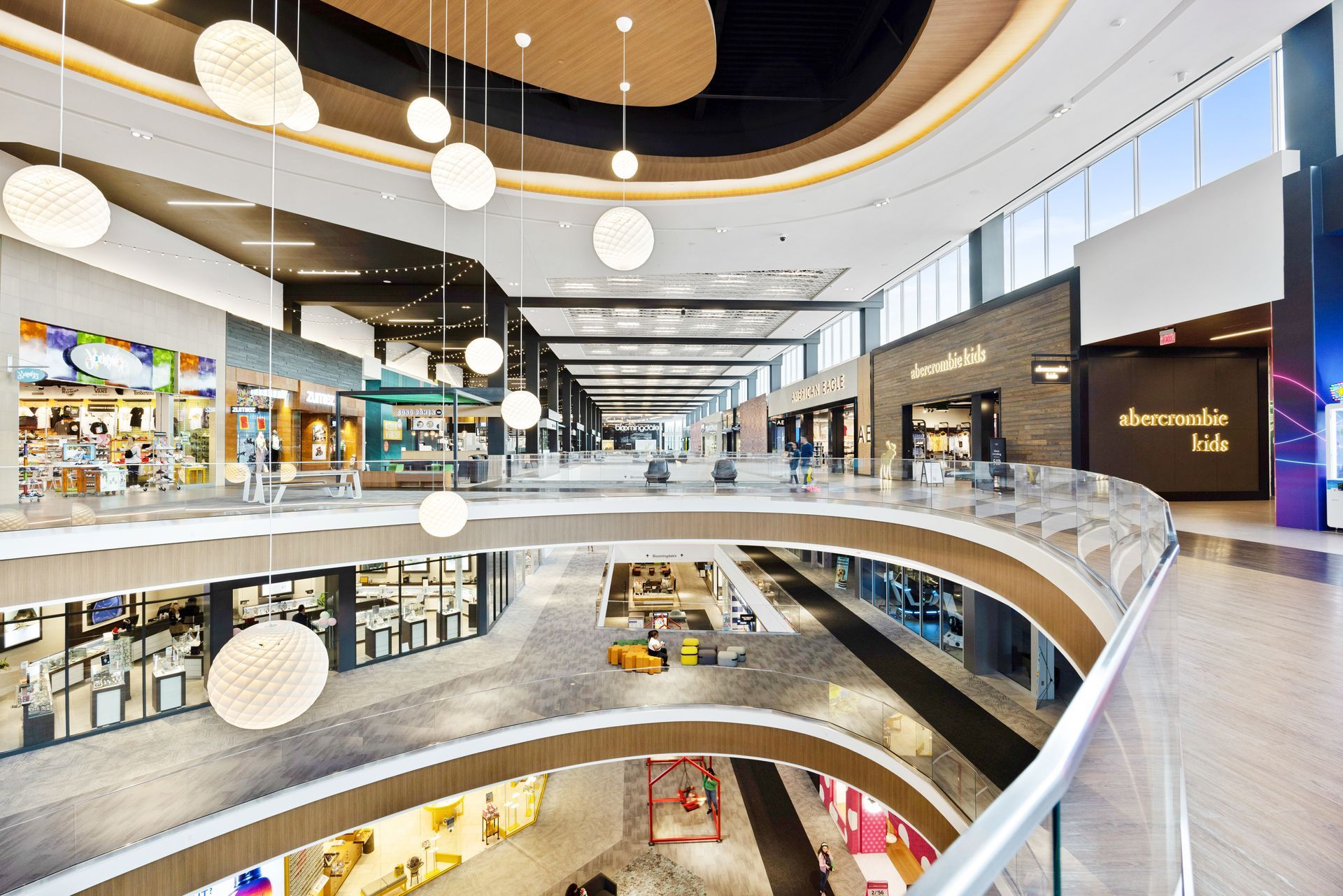 An artist 's impression of the inside of a shopping mall.