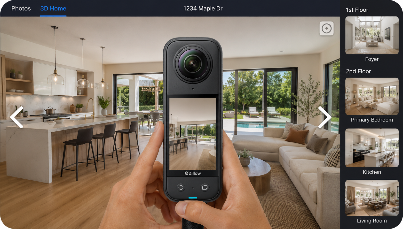 Zillow 3D Home Interactive Tour Mockup