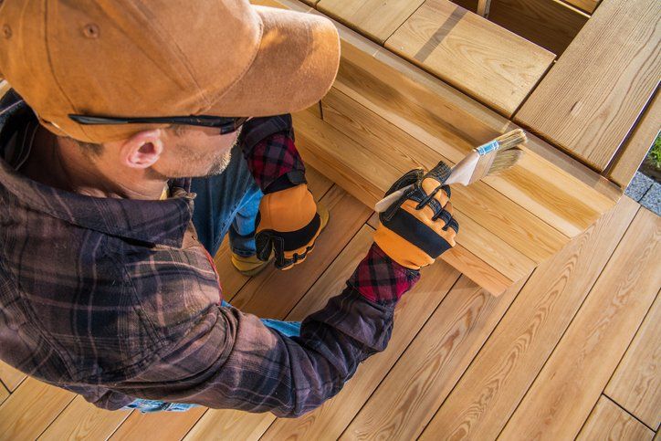Transparent Finishing Applied On Wooden Garden Furniture.