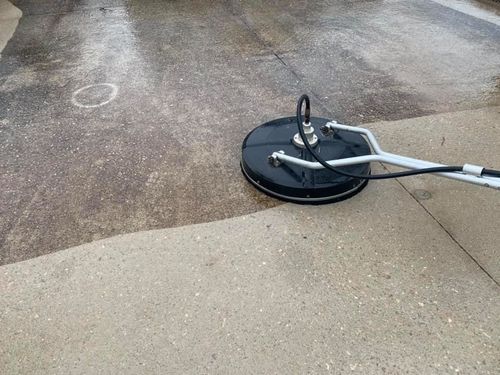 Power washing concrete