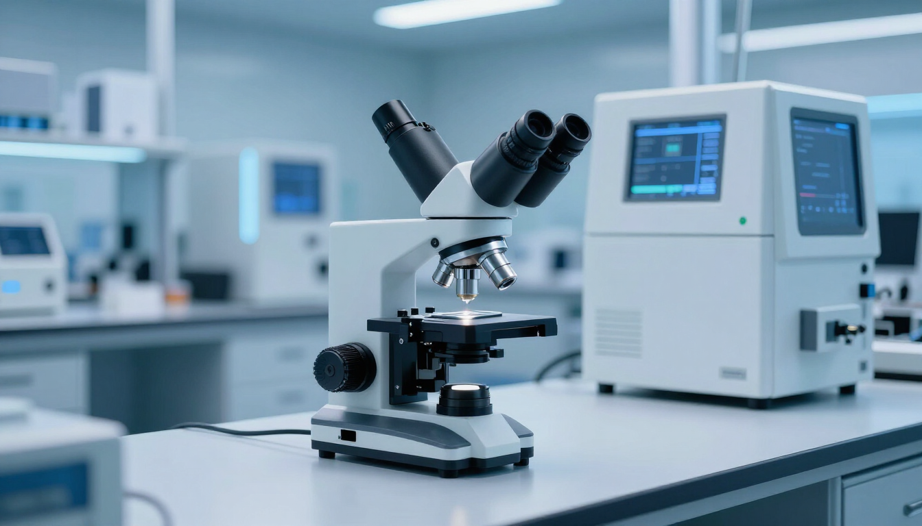 High-tech laboratory inspecting electronic components for authenticity.
