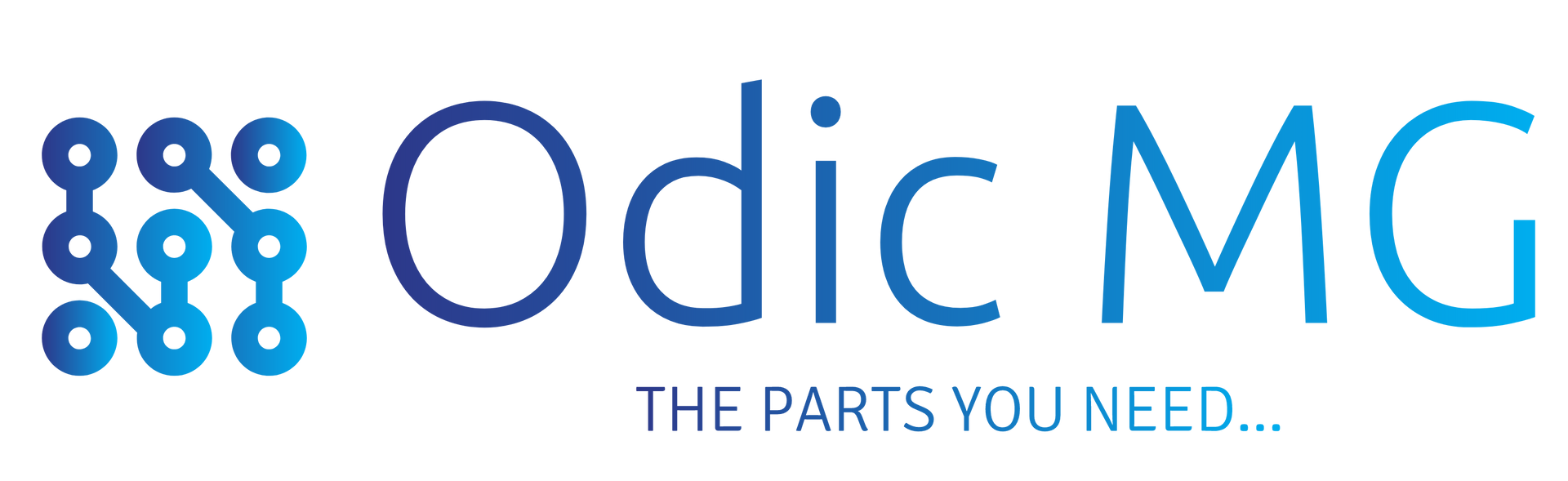 Odic MG logo with blue icon and text, plus tagline “THE PARTS YOU NEED...”