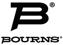 Bourns logo in black with stylized “B” and registered trademark symbol