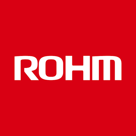 ROHM logo in white on a red background