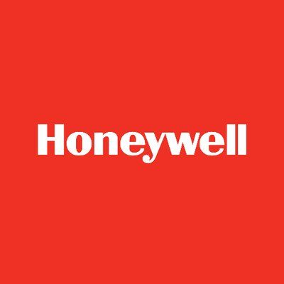 Honeywell logo in white on a red background