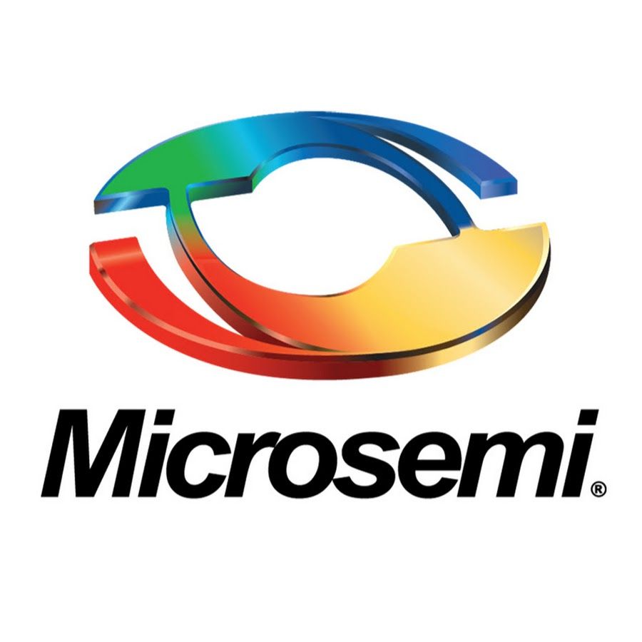 Microsemi logo with multicolor circular emblem and black wordmark