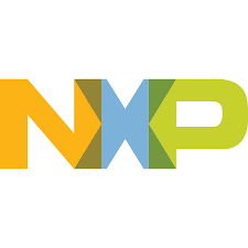 NXP logo in yellow, blue, and green on a white background