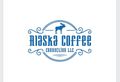 Blue logo with a moose silhouette, decorative flourishes, and the text "Alaska Coffee Connection LLC."