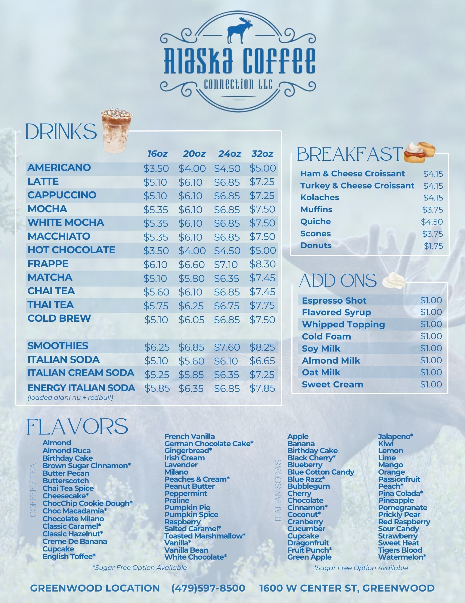 breakfast menu Greenwood Arkansas