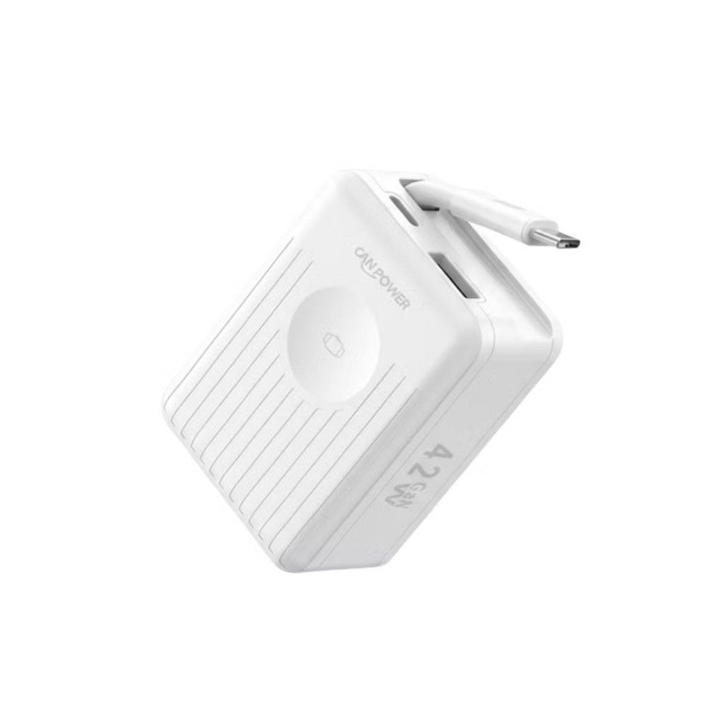 【CanPower】42W GaN氮化鎵 萬國旅行充電器|自帶 Type-C 伸縮線 / Apple Watch 無線充 (附4款轉接頭)