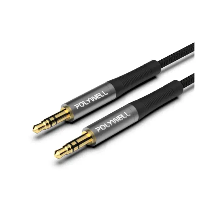 【POLYWELL】3.5mm AUX立體聲音源線 2米 公對公 3極 AUX 音頻線