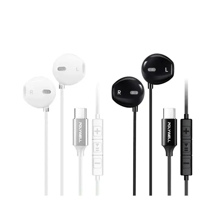 【POLYWELL】Type-C入耳式有線耳機麥克風 DAC解碼環繞音效 可線控 適用iPhone15