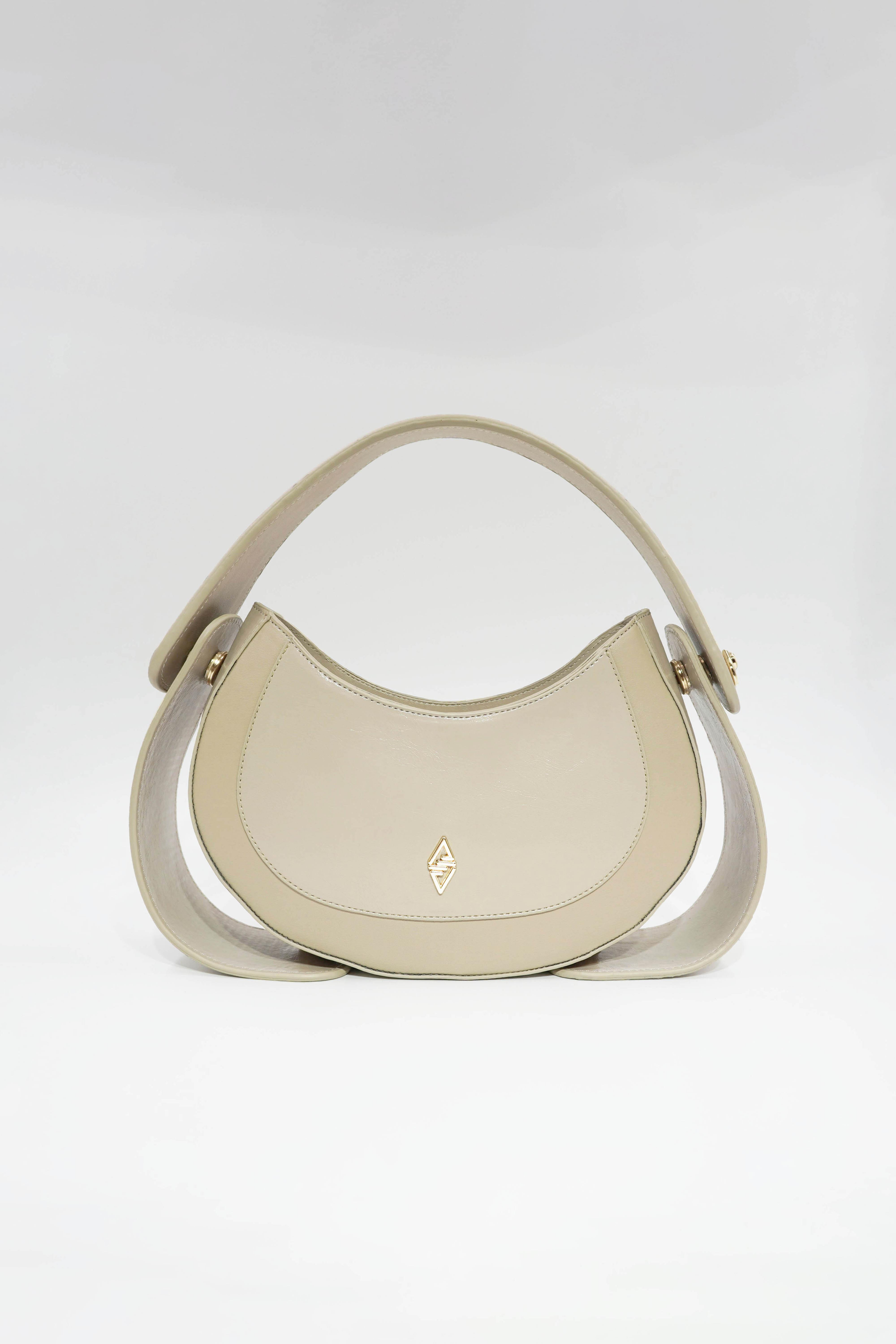 Zaria Exclusieve Dames Schoudertas – Uniek Designer - Model in crème tint Luxe Statement Tas
