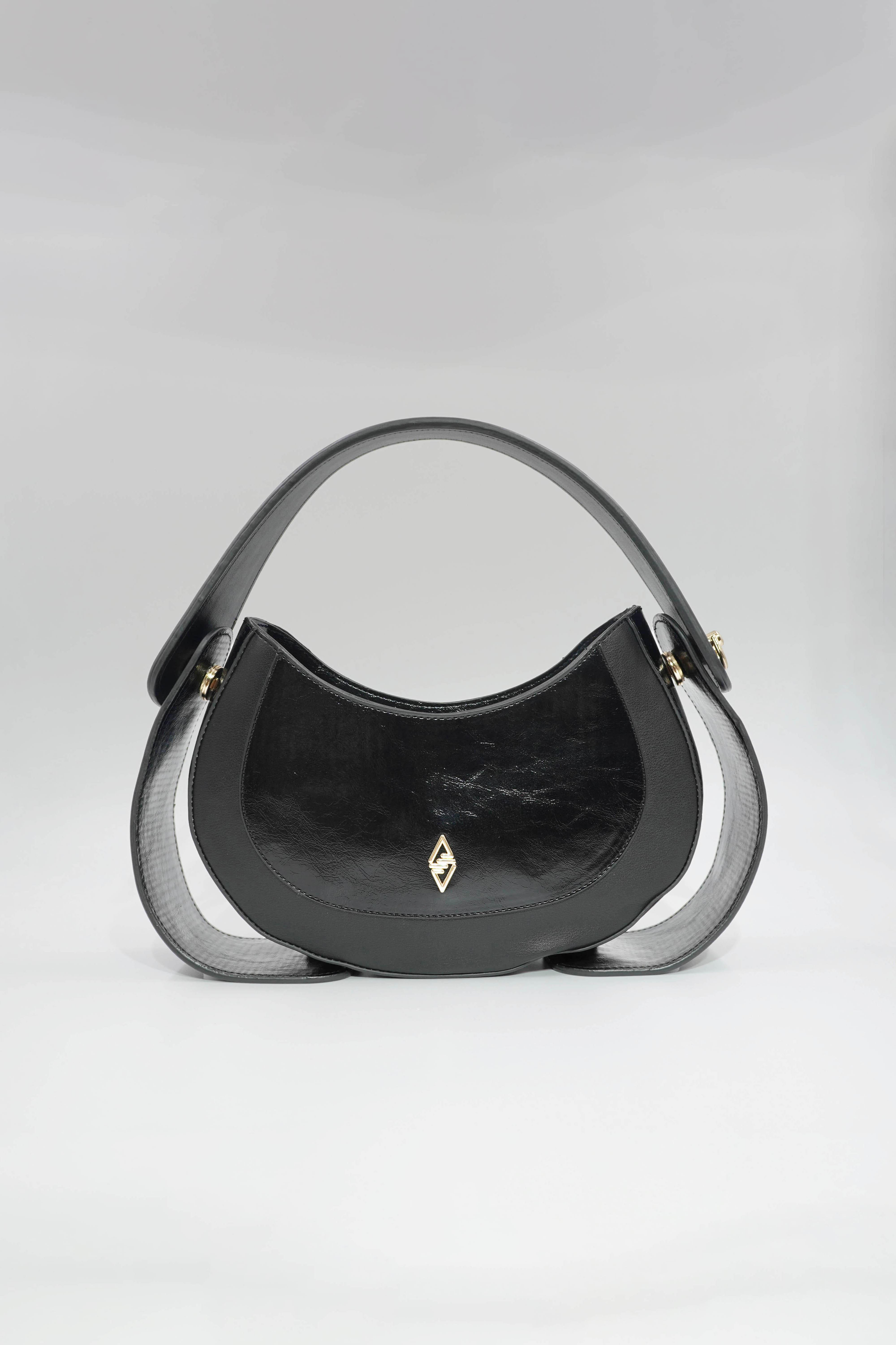 Zaria Exclusieve Dames Schoudertas – Uniek Designer - Model in Zwart Luxe Statement Tas