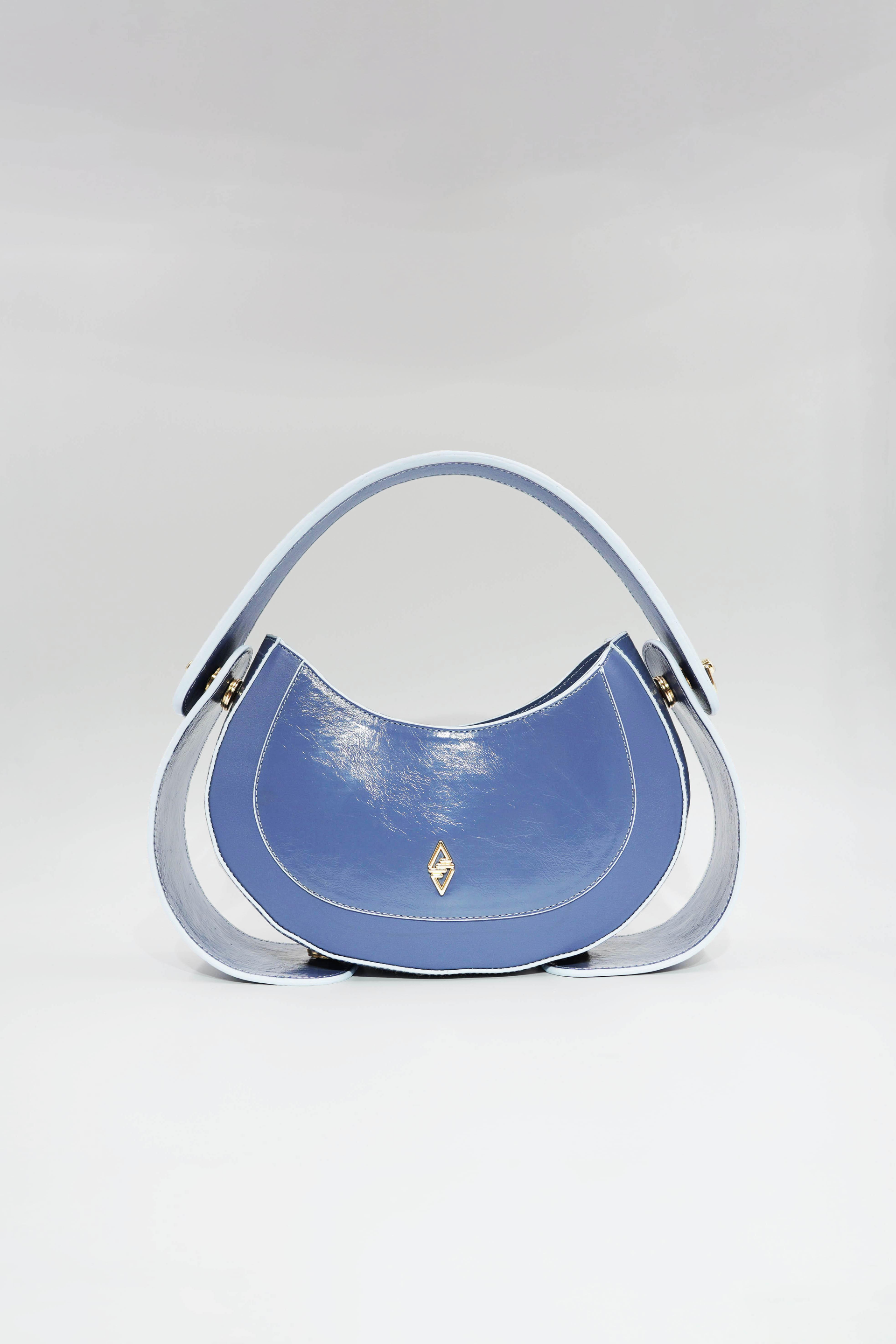 Zaria Exclusieve Dames Schoudertas – Uniek Designer - Model in lichtblauwe tint Luxe Statement Tas