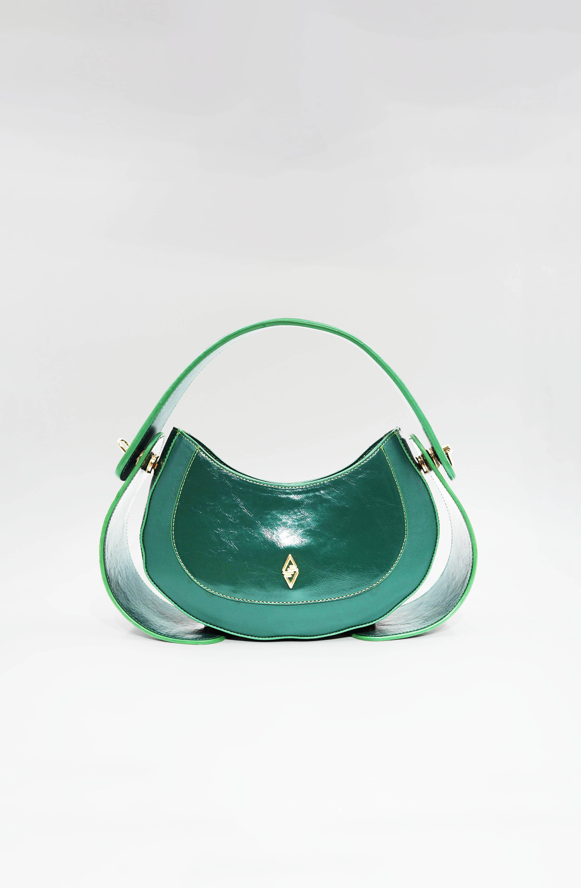 Zaria Exclusieve Dames Schoudertas – Uniek Designer - Model in groene Earth Color Luxe Statement Tas