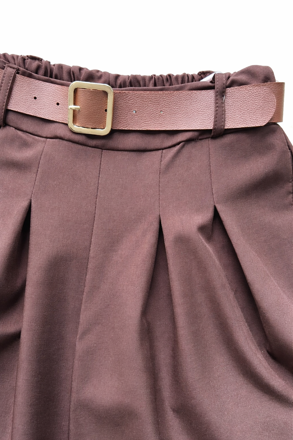 Bruine Wide Leg Palazzo Broek Dames – Hoge Taille met Riem – Elegant & Comfort Fit