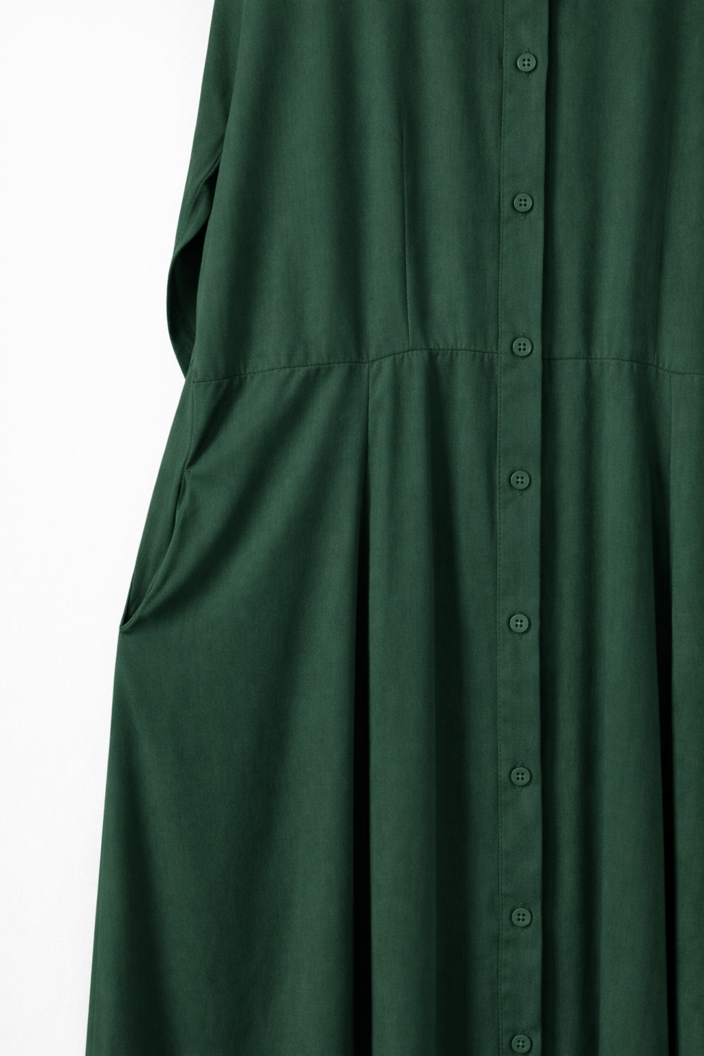 Donker groene Maxi Blousejurk 95% Viscose – Luchtige Lente/Zomer Jurk