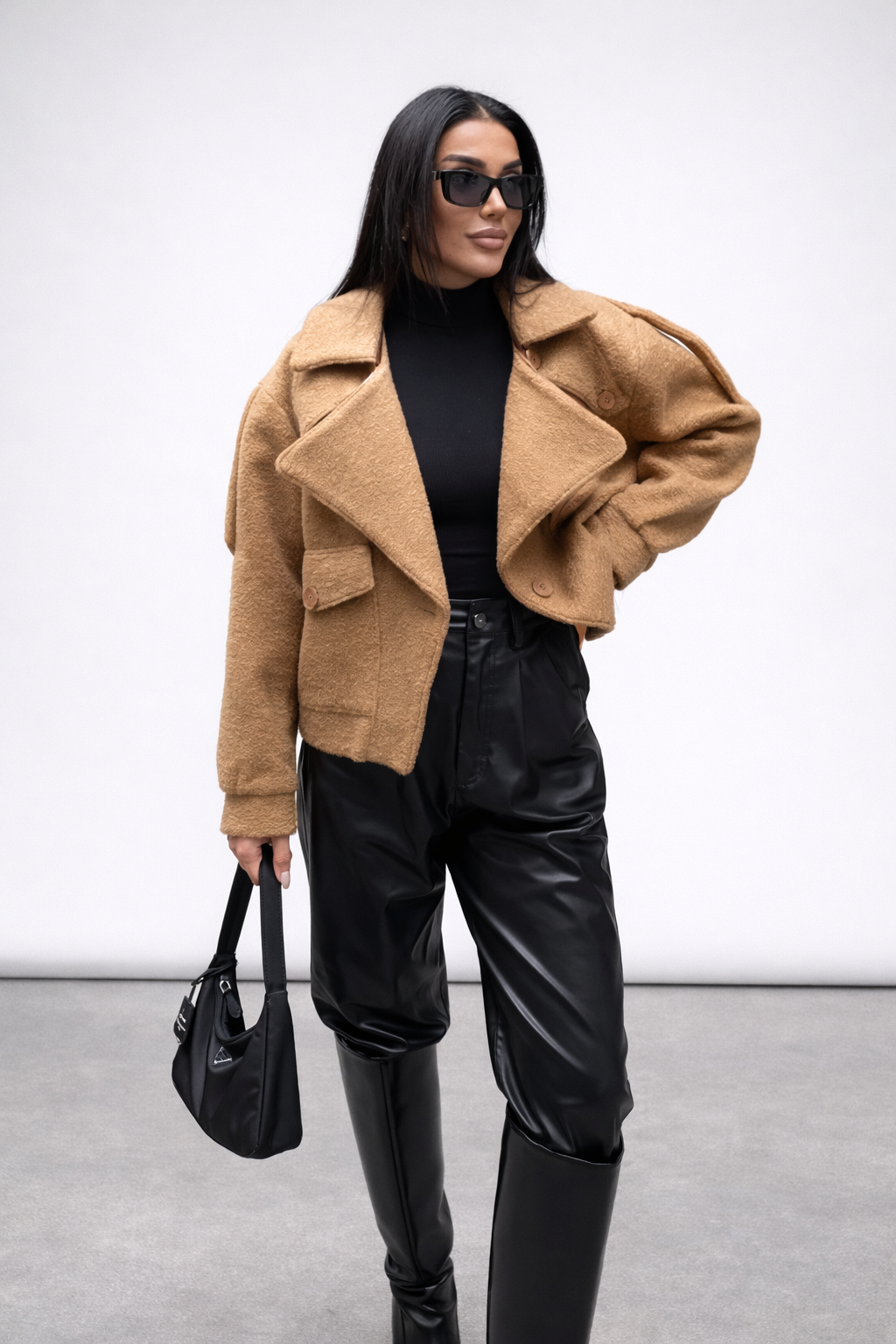 Camel Teddy Jacket Dames – Luxe Korte Jas met Oversized Fit