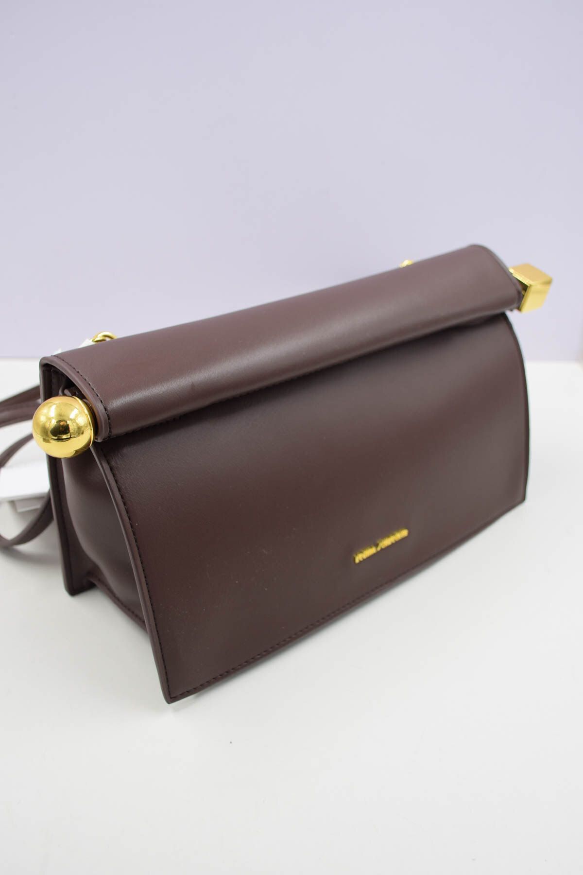 Italiaanse Luxe Dames Schoudertas Bruin Kunstleer met Magnetische Sluiting