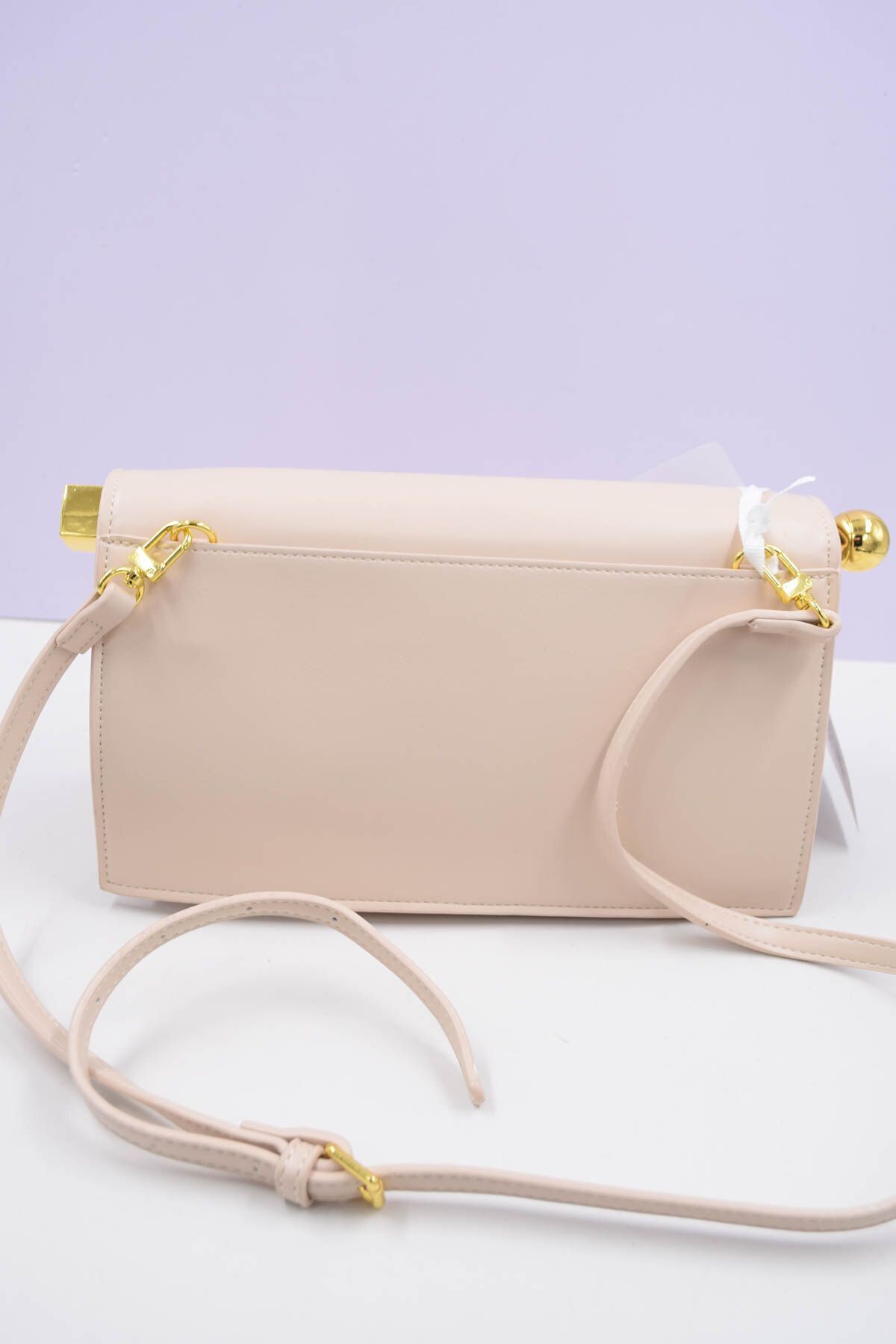 Italiaanse Luxe Dames Schoudertas Ocre Kunstleer met Magnetische Sluiting