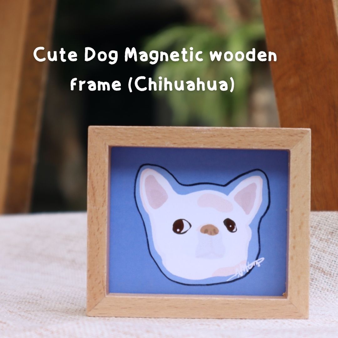 【肚肚磁鐵星球 x 無菜單畫廊】可愛狗狗磁吸木相框