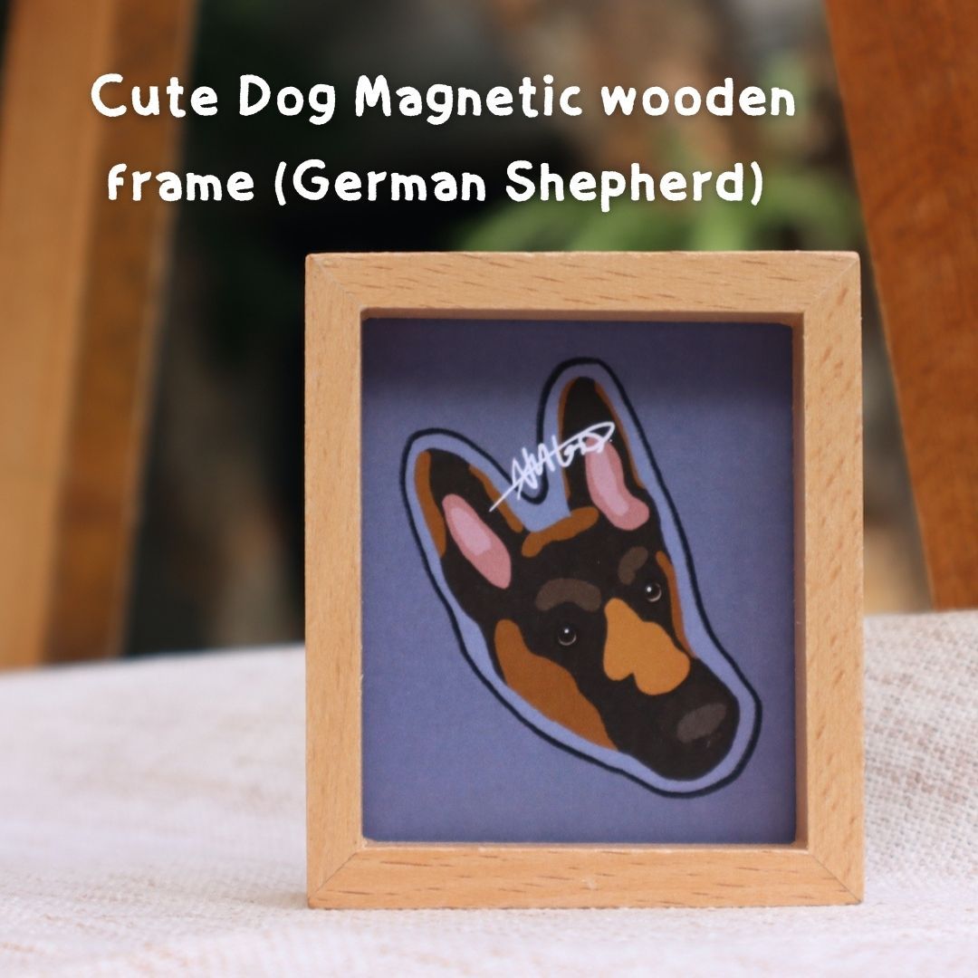 【肚肚磁鐵星球 x 無菜單畫廊】可愛狗狗磁吸木相框